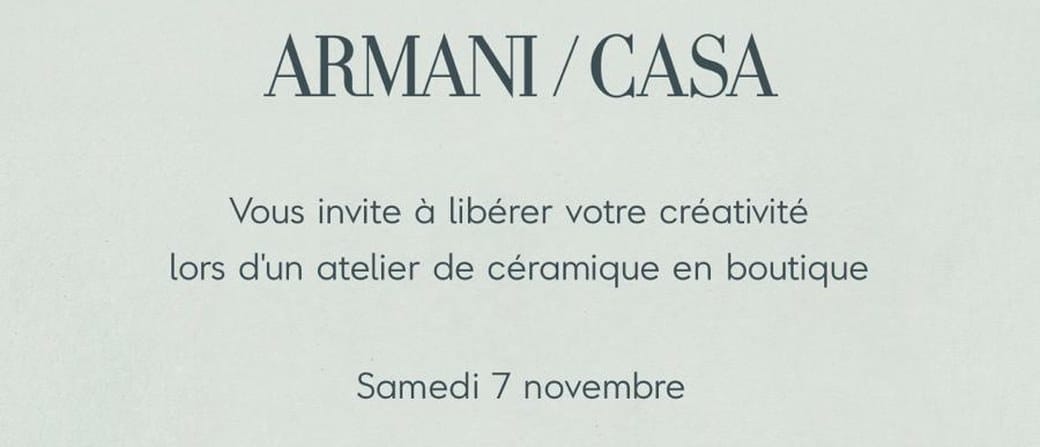 Masterclass céramique chez Armani/Casa, avec Mary Castel